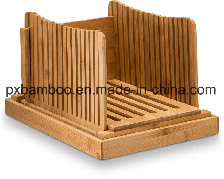 Bamboo Bread Chopping Board With Bamboo Cutting Slicing Guide Board