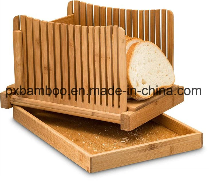 Bamboo Bread Chopping Board With Bamboo Cutting Slicing Guide Board