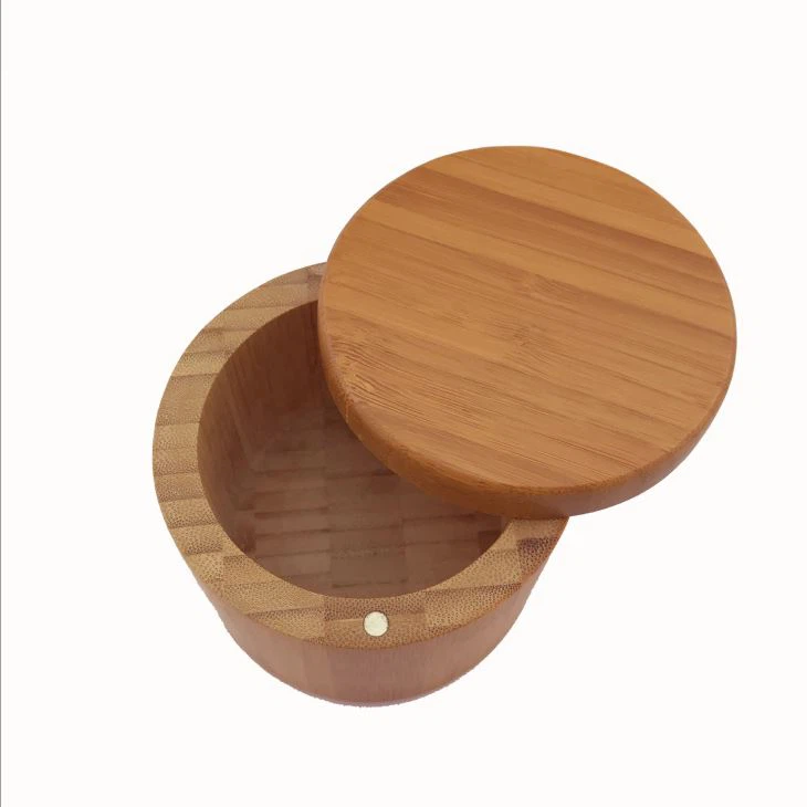 Round Bamboo Seasoning Canister